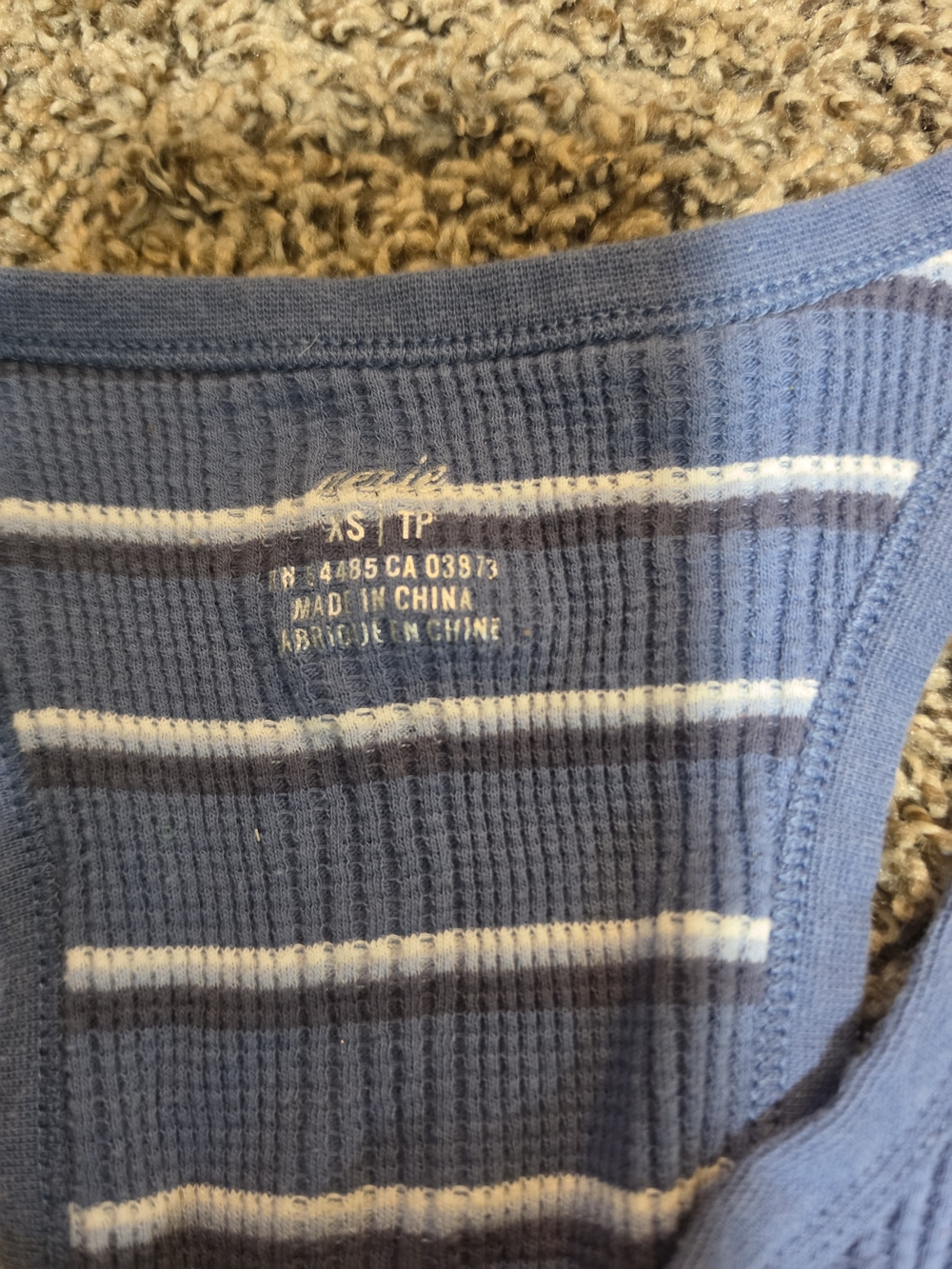 aerie Blue & White Striped Ribbed Racerback Tank - Picture 2 of 2